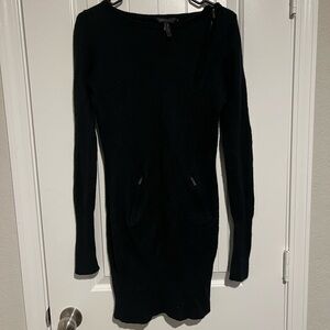 BCBGMaxAzria Black 100% Cashmere Long Sleeve Sweater Dress